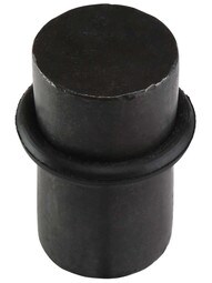 Solid Bronze Post Floor-Mount Cylindrical Door Stop with Rubber Bumper - 2"